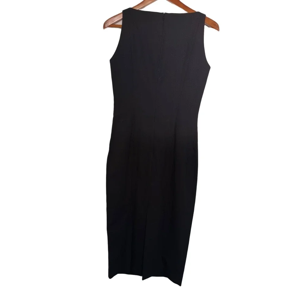 Zara basic Black boat beck Bodycon Midi Dress size small - Picture 4 of 5